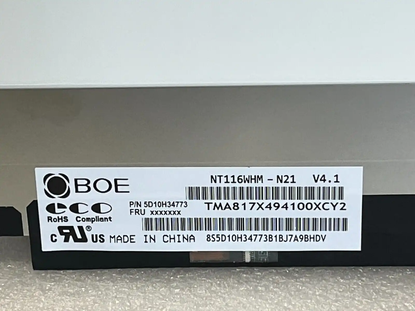 11.6" BOE laptop screen panel NT116WHM-N21 matte 30-pin KL.1160E.003 brand new