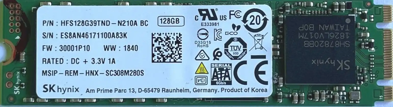 128GB 256GB  SK Hynix m.2 2280 Internal 6Gb/s SSD Drive