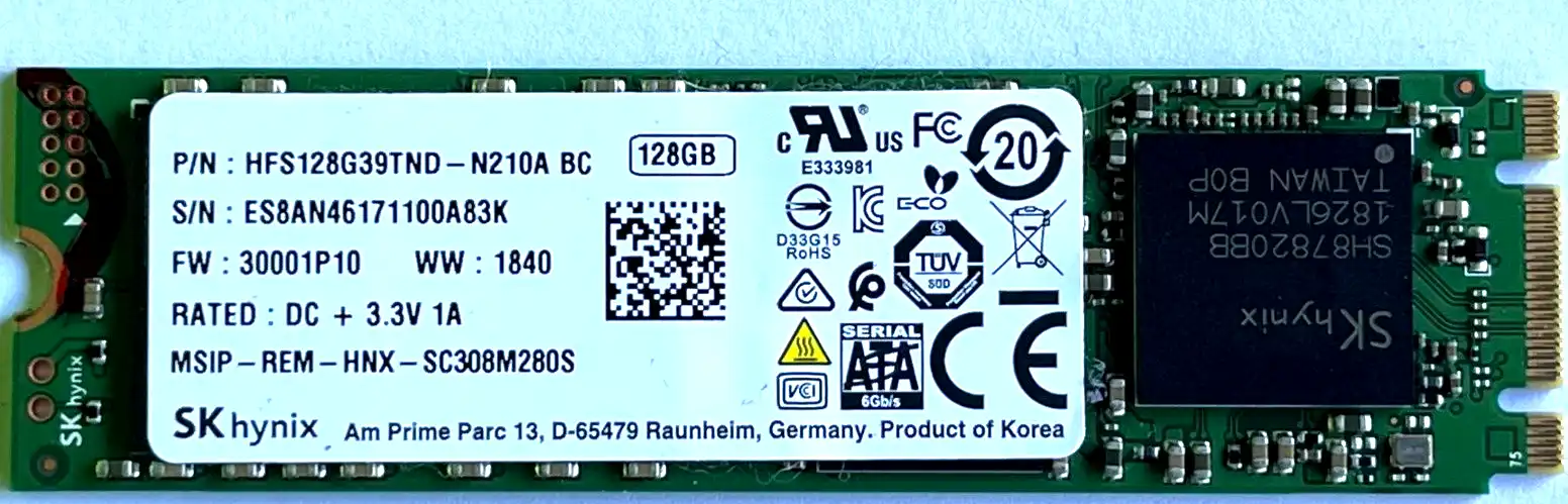 128GB  SK Hynix   m.2 2280  Internal 6Gb/s SSD Drive  HFS128G39TND-N210A