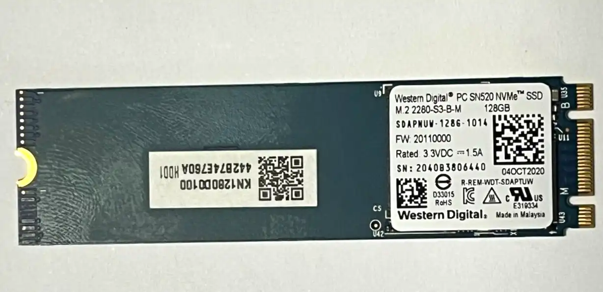 128GB  WD SN520 PCIe Gen 3 NVME m.2 2280  SSD   SDAPNUW-128G-1014