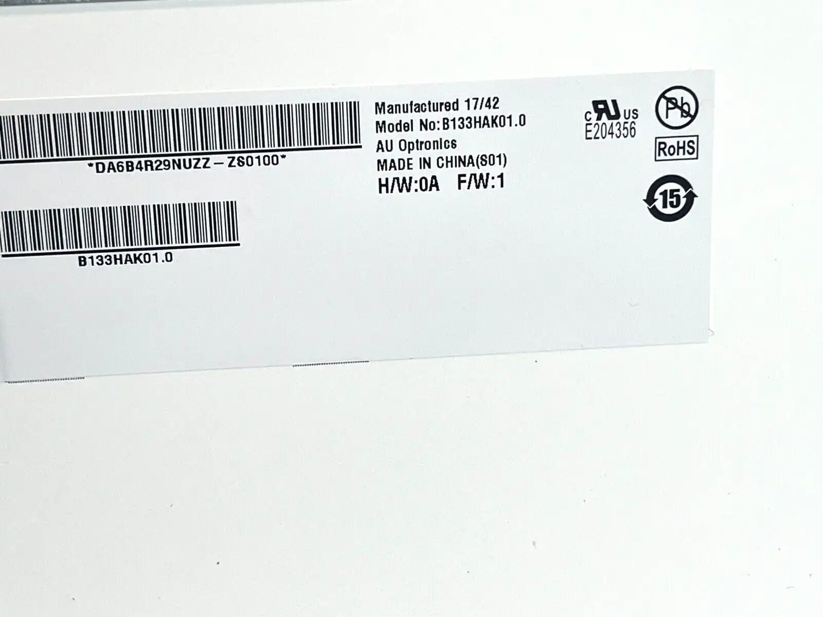 13.3" AUO B133HAK01.0 IPS Full HD Screen  Matte Touch for Acer Aspire S5-371T