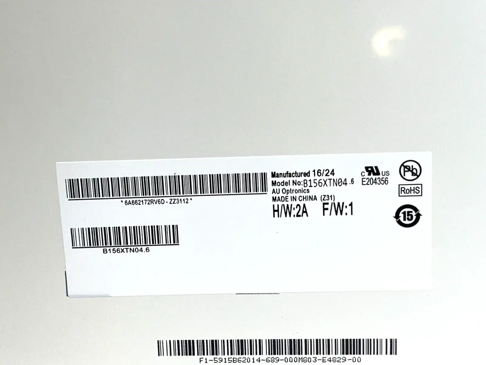 15.6" AU Optronics LED LCD Screen B156XTN04.6  Full HD  1080p 30-pin matte