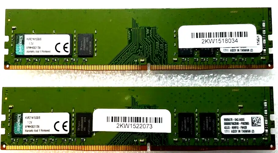 16GB Kingston DDR4 (2x8GB) KVR21N15S8/8 DDR4-2133MHz Non-ECC CL 15
