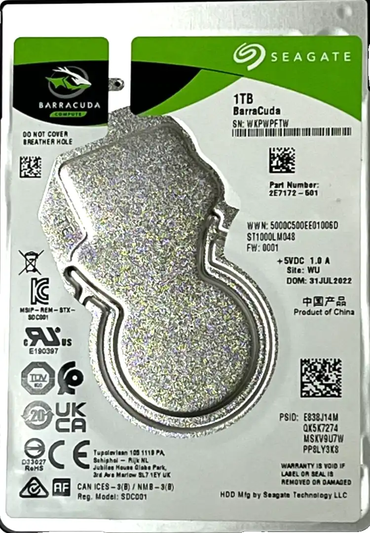 1Tb Seagate Barracuda ST1000LM048 2.5" Laptop SATA 5400rpm 128Mb cache 7mm