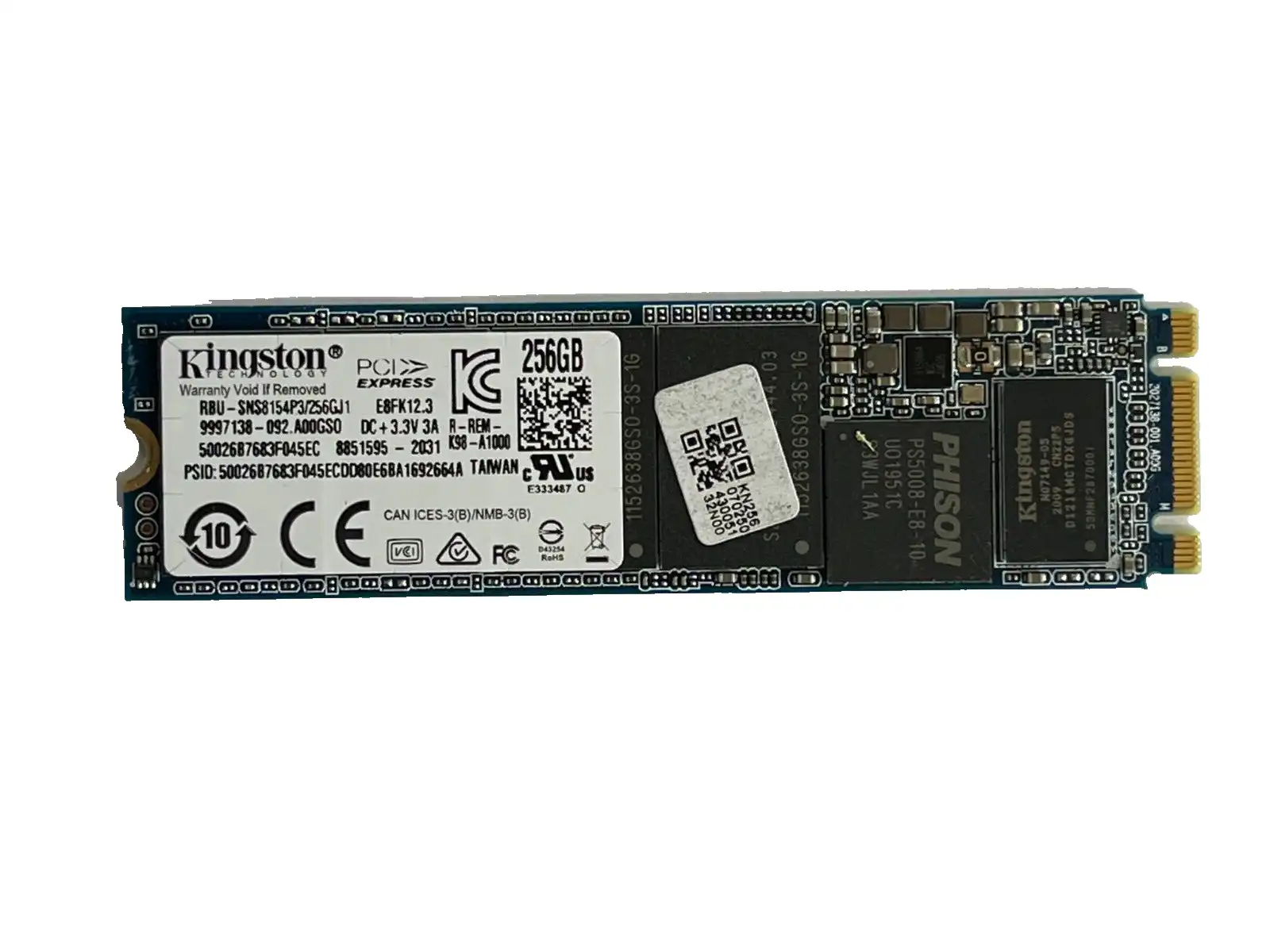 256GB  Kingston PCIe Gen 3 x 2 NVME m.2 2280  SSD  RBU-SNS8154P3/256GJ1