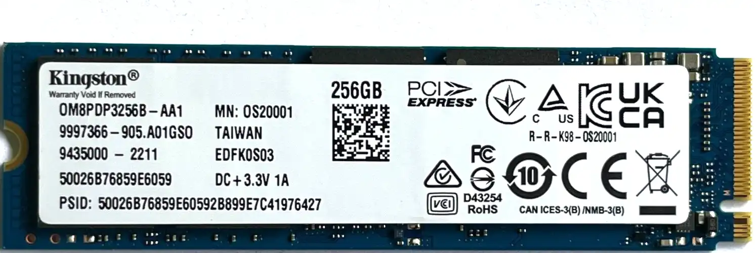 256GB  Kingston PCIe Gen 3 x4 NVME m.2 2280  SSD  OM8PDP3256B-AA1