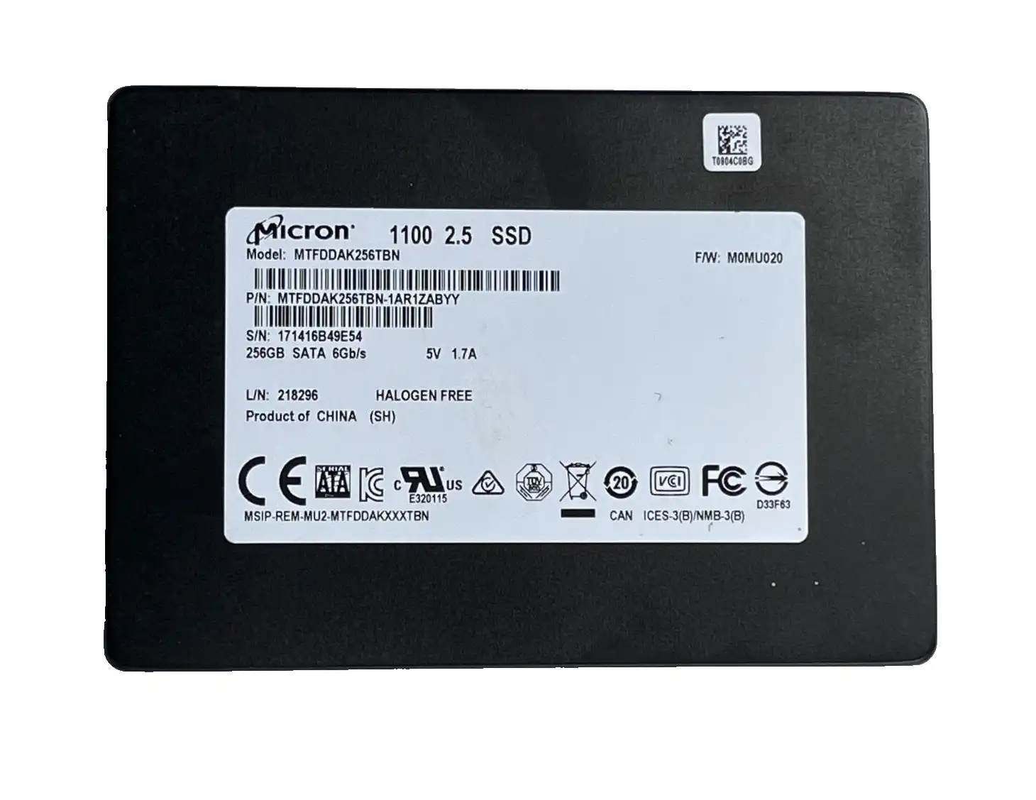 256GB  Micron  1100  Internal SATA 6Gb/s  SSD   MTFDDAK256TBN