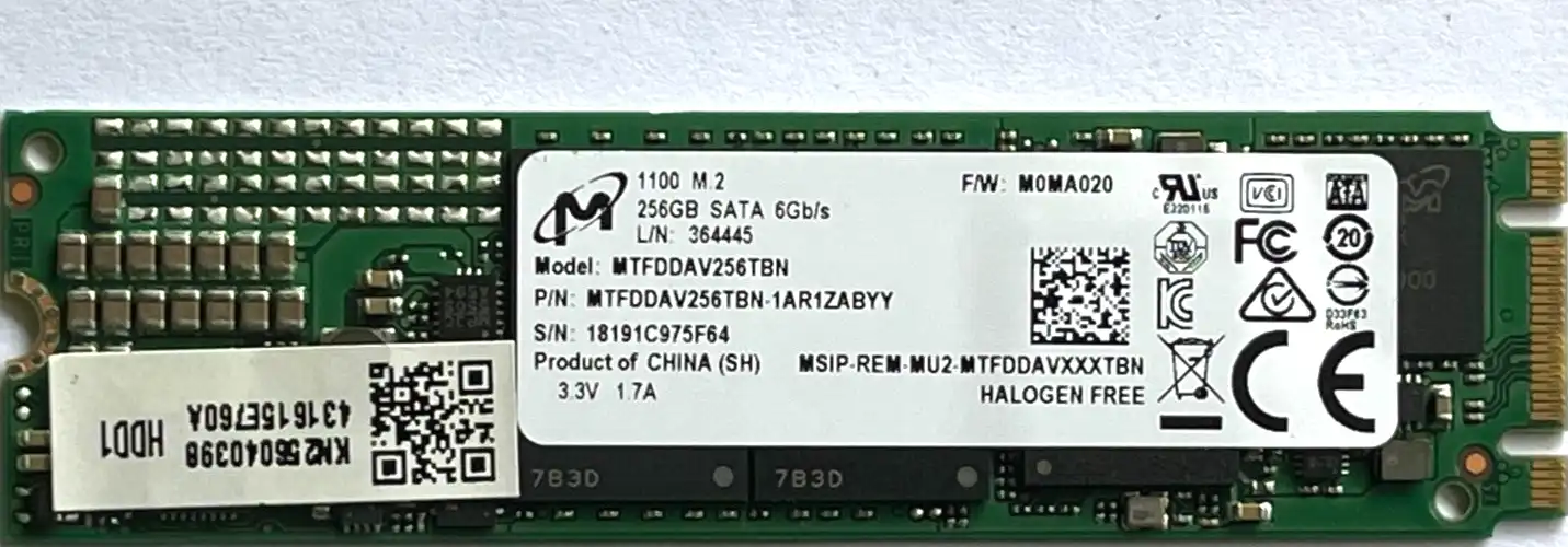 256GB  Micron 1100  MTFDDAV256TBN  m.2 Internal 6Gb/s SSD Drive