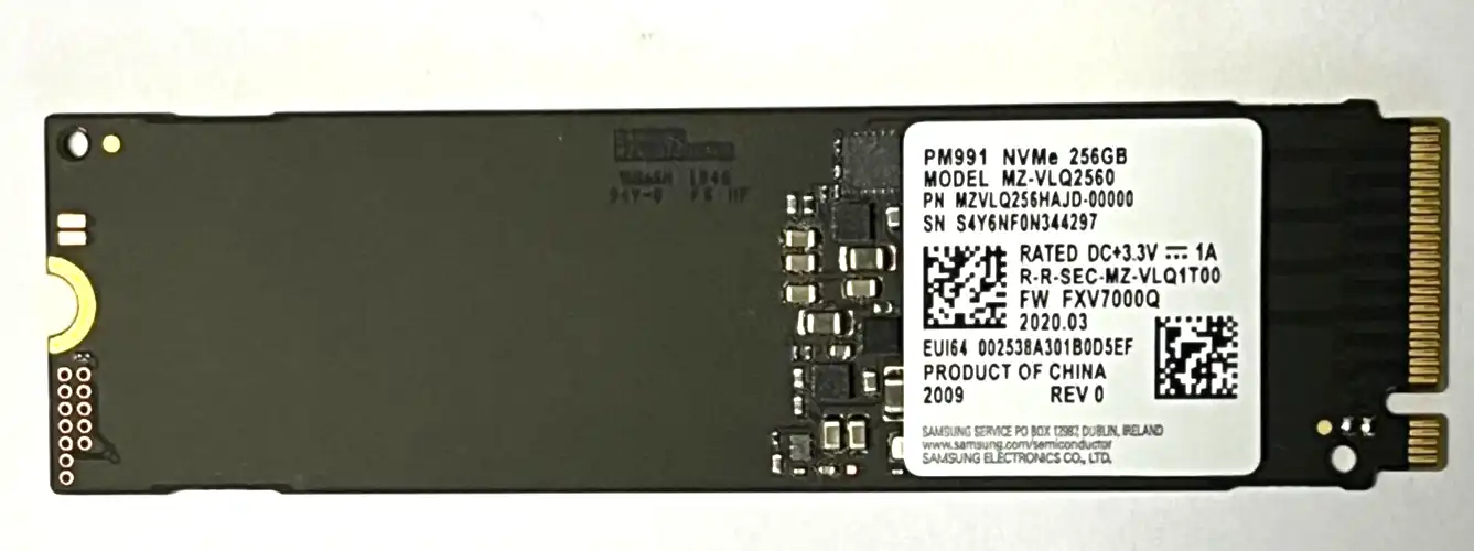 256GB  Samsung PM991 PCIe Gen 3 x4 NVME m.2 2280  SSD   MZ-VLQ2560
