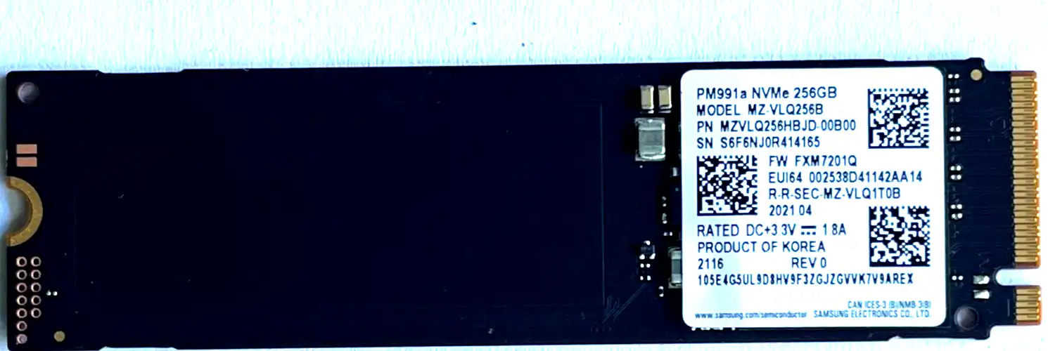 256GB  Samsung PM991a PCIe Gen 3 x4 NVME m.2 2280  SSD   MZ-VLQ256B