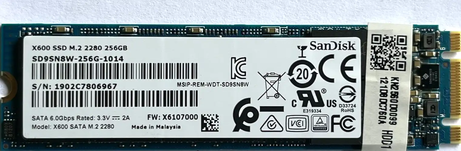 256GB  SanDisk  X600   m.2 2280  Internal 6Gb/s SSD Drive SD9SN8W-256G-1014