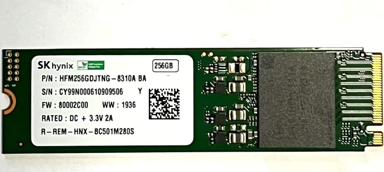 256GB  SK Hynix  HFM256GDJTNG-8310A  PCIe Gen 3 NVME m.2 2280 6Gb/s SSD Drive