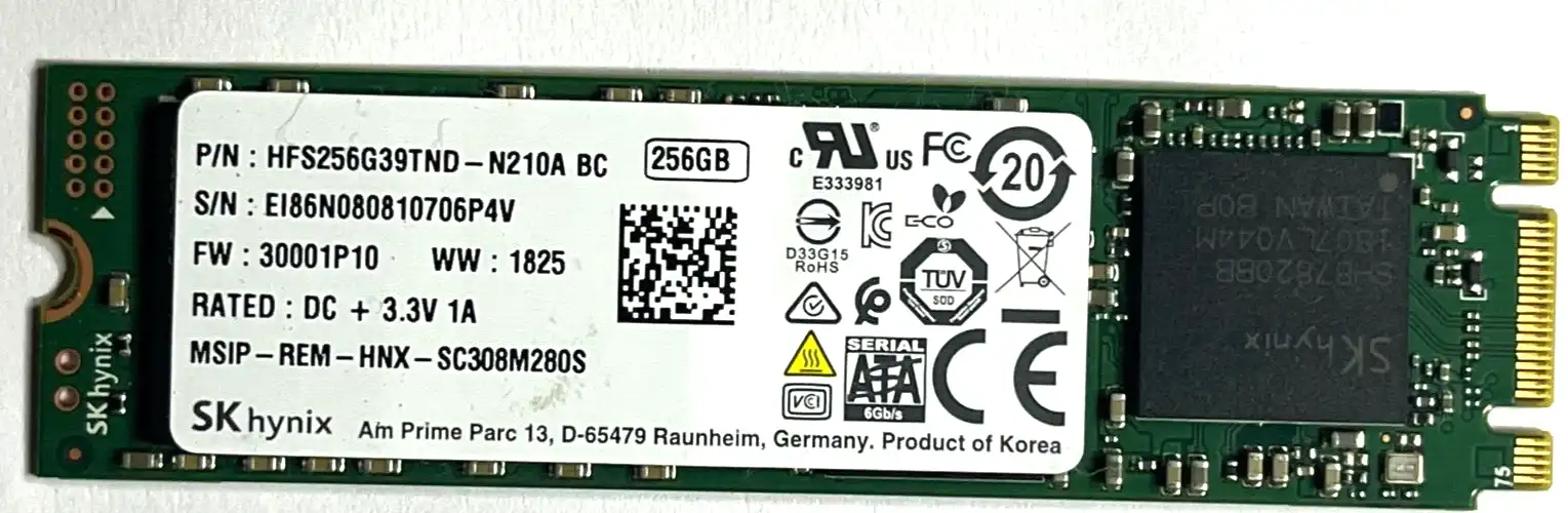 256GB  SK Hynix  HFS256G39TND-N210A  m.2 Internal 6Gb/s SSD Drive
