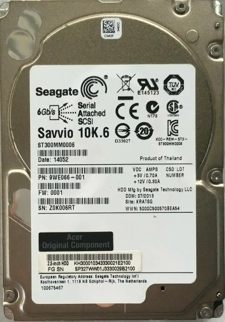 300GB Seagate ST300MM006 Internal 10000 RPM 2.5" 12Gb/s SAS hard drive