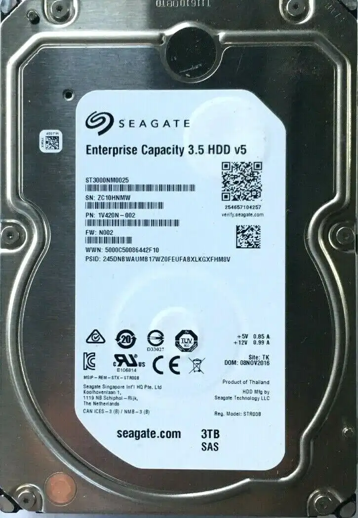 3Tb Seagate ST3000NM0025 7.2k 128Mb 12Gb/s SAS serial attached SCSI