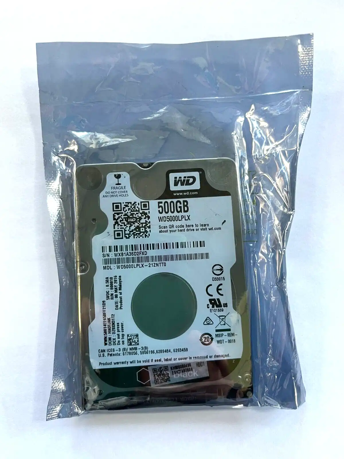 500Gb Western Digital   WD5000LPLX  SATA 6Gb/s 7mm 7200rpm 2.5" Hard Drive