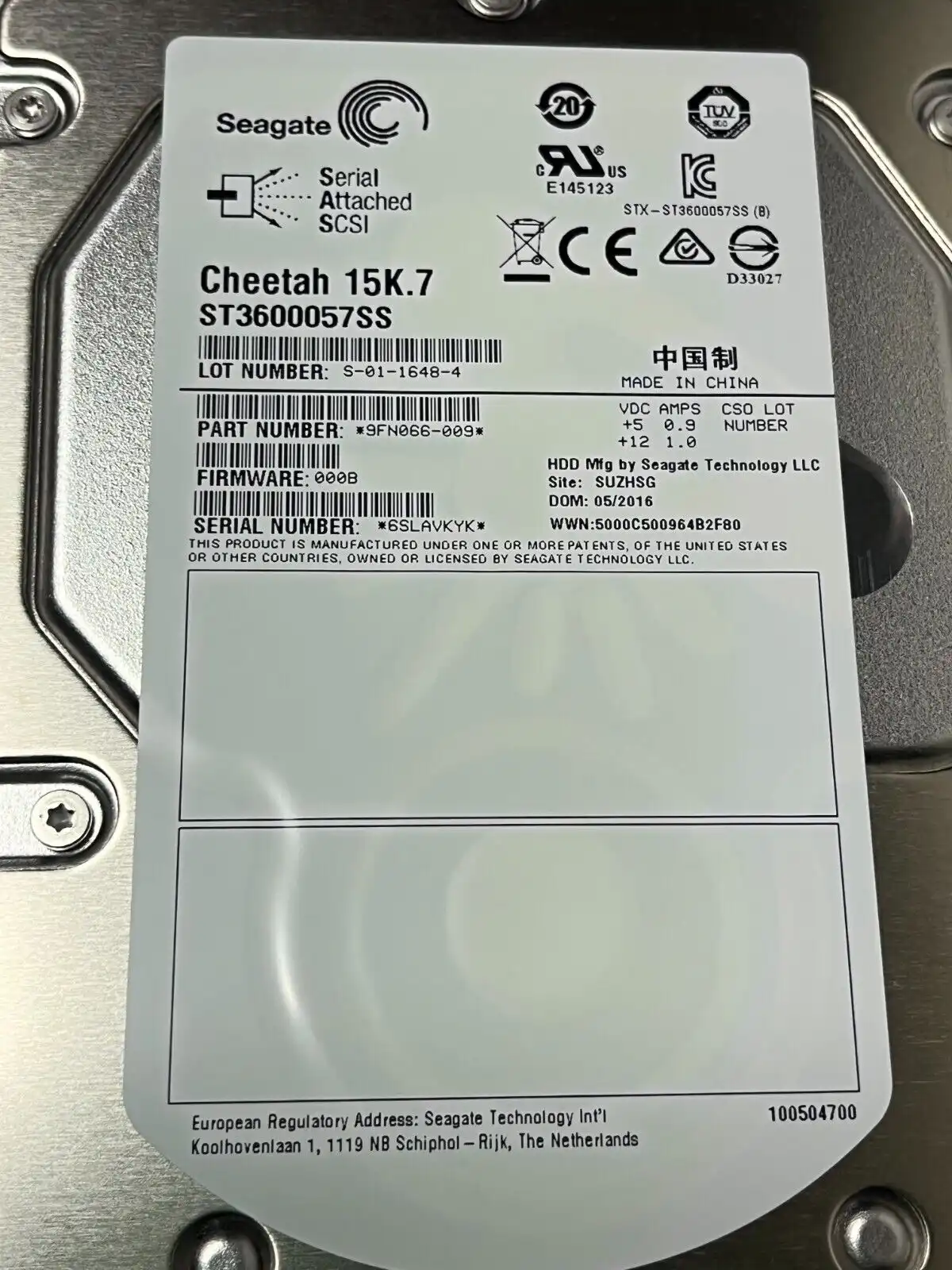 600GB Seagate Cheetah 15K.7 ST3600057SS 15000 RPM 3.5" 6Gb/s 16Mb SAS hard drive