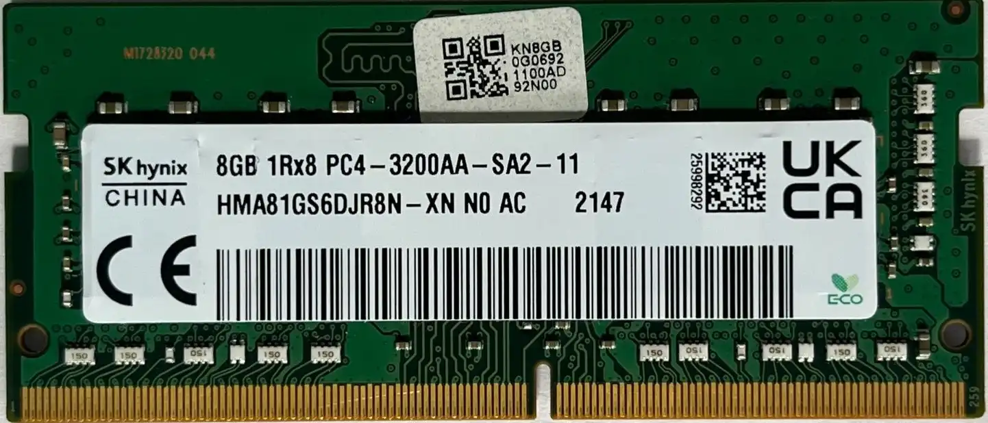 8GB DDR4 SODIMM  PC4-3200 Hynix Laptop Memory
