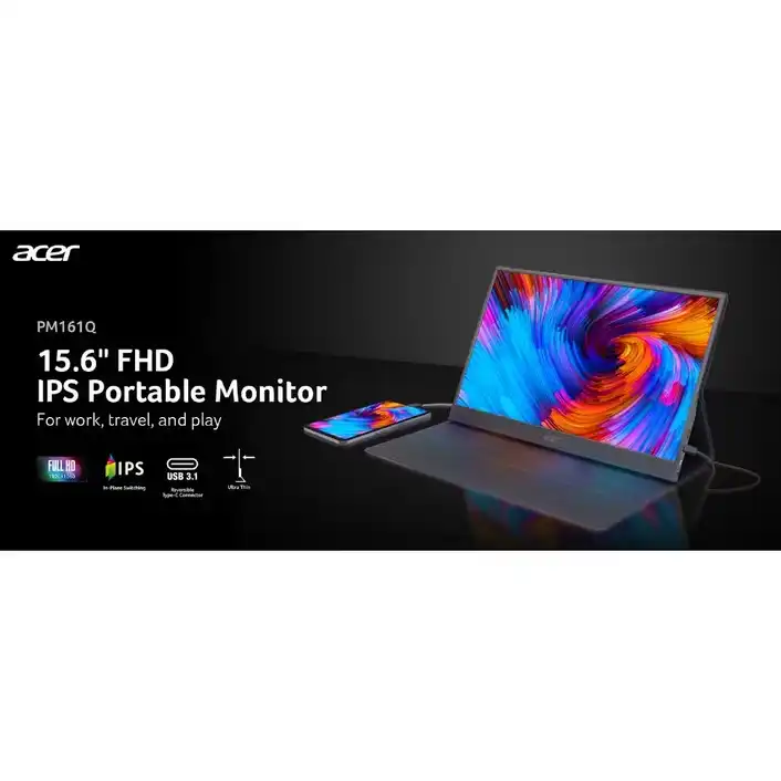 Acer PM161Q 15.6” USB-C Full HD IPC Portable Monitor