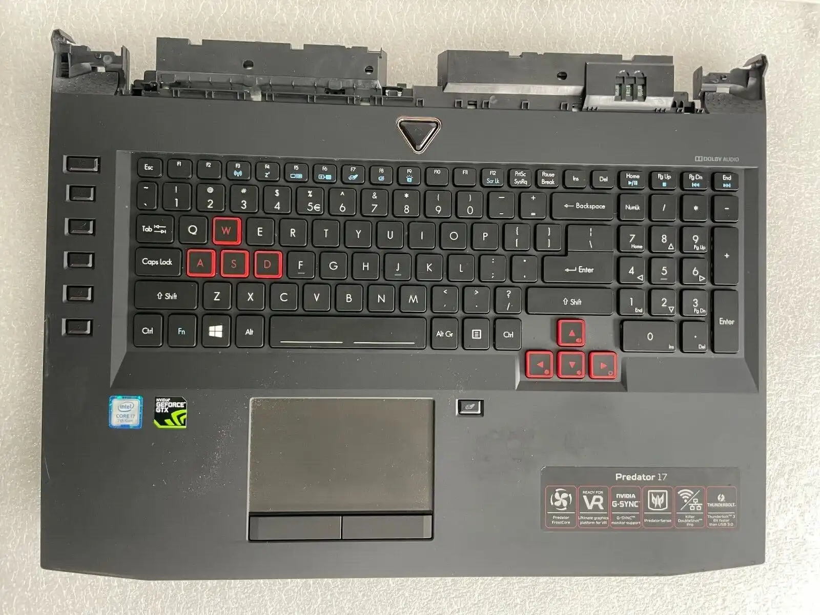 Acer Predator G9-793 Palmrest assembly with keyboard and touchpad