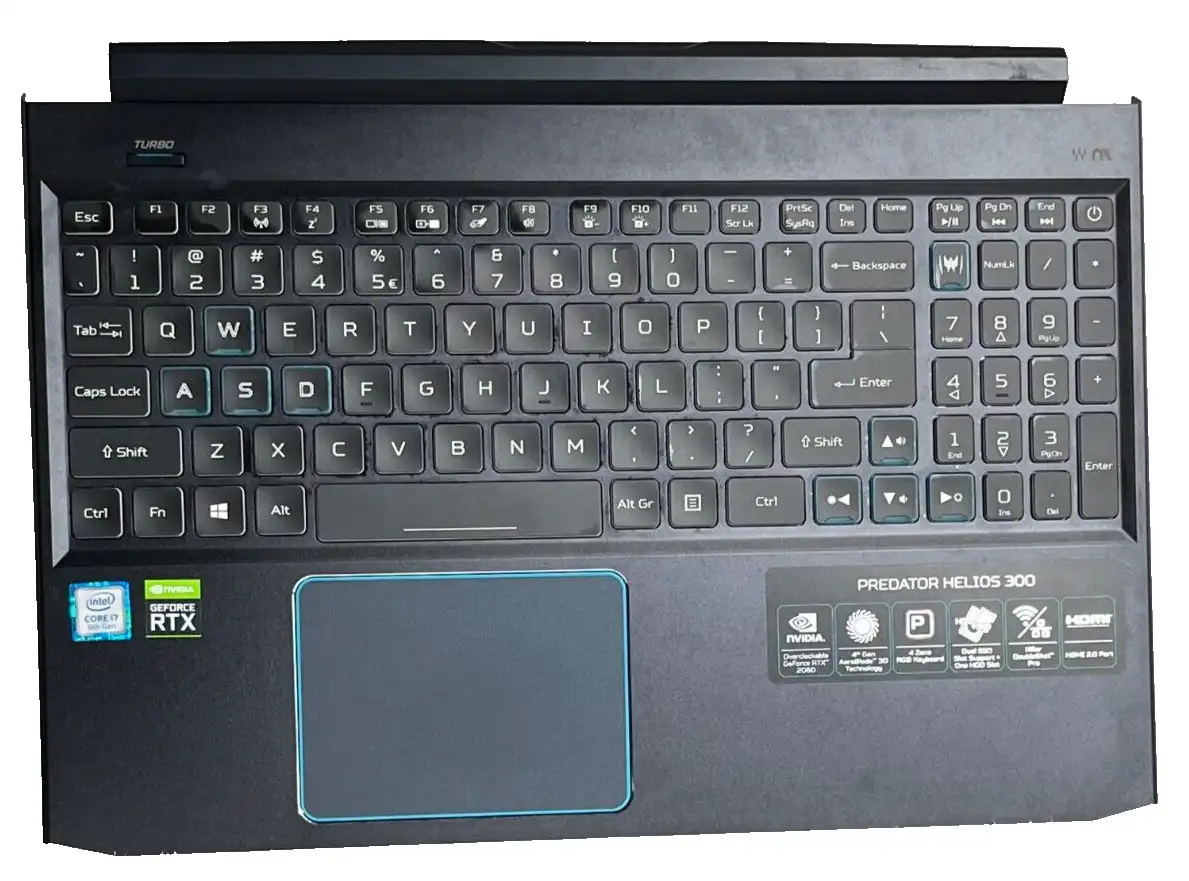 Acer Predator Helios 300 PH315-52  Palmrest assembly with keyboard and touchpad