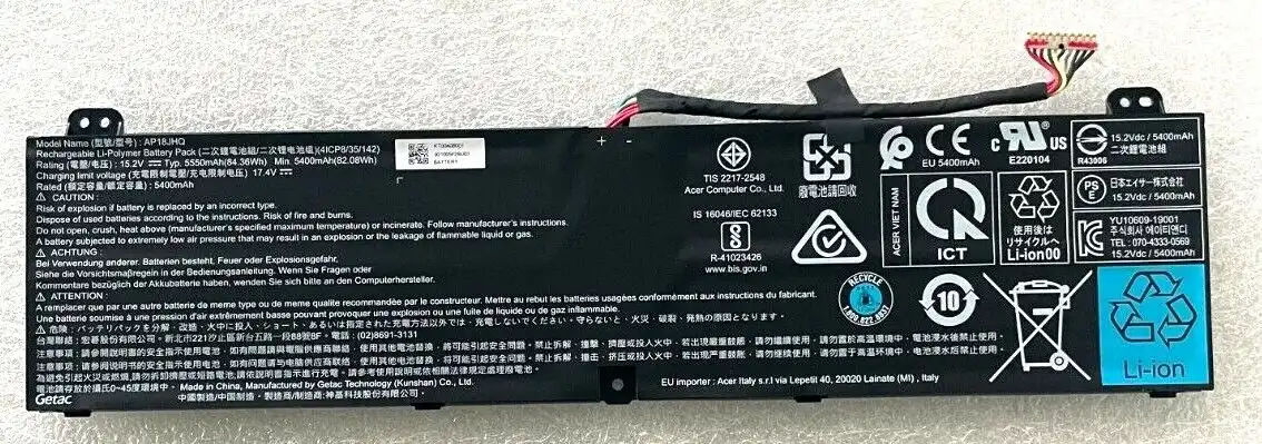 Acer Predator Triton 500 PT515-51 battery AP18JHQ (4ICP8/35/142) KT.00408.001
