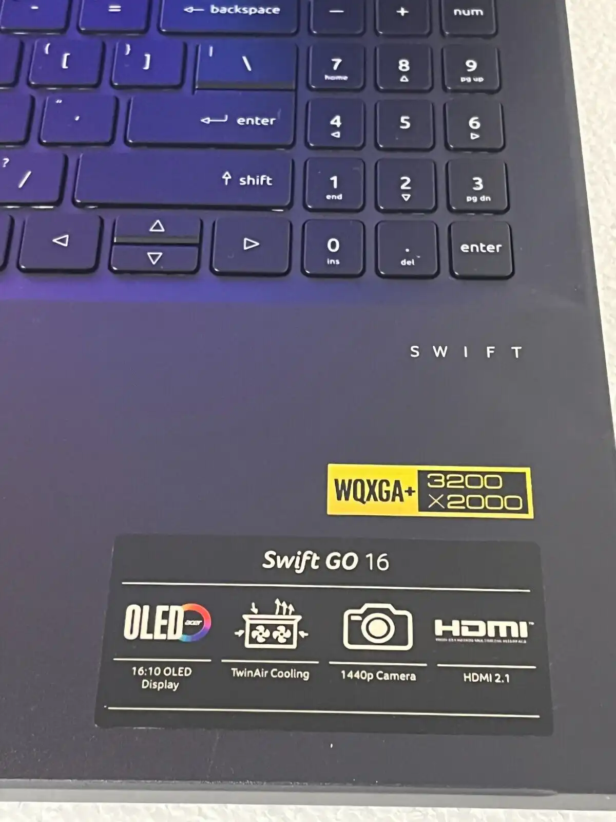 Acer Swift Go 16 SFG16-71 Intel i5-13500H 16Gb RAM 512GB SSD 16" 3.2K OLED WQXGA