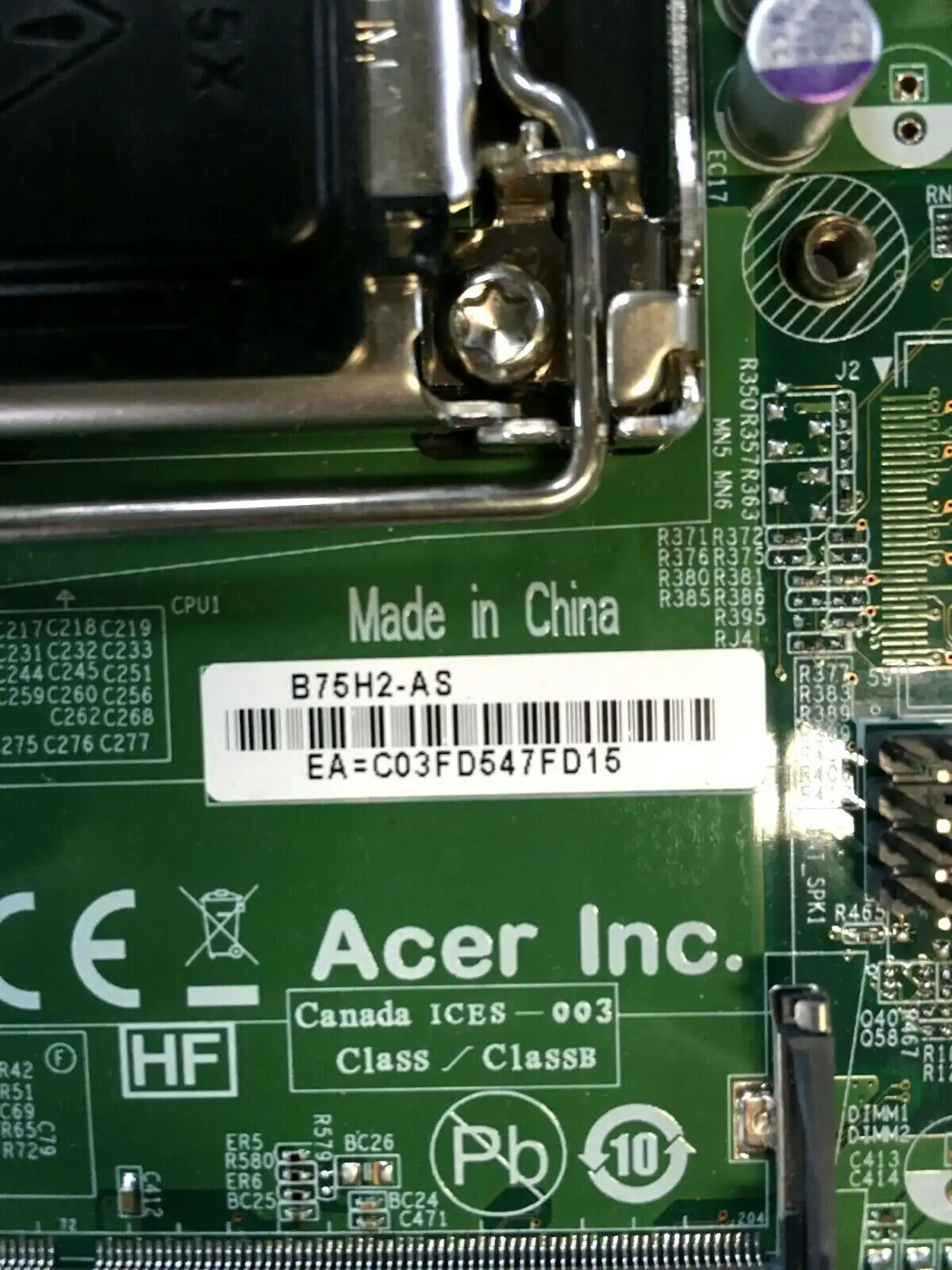 Acer Veriton L4620G   LGA1155 motherboard  DB.VEC11.002 B75H2-AS B75