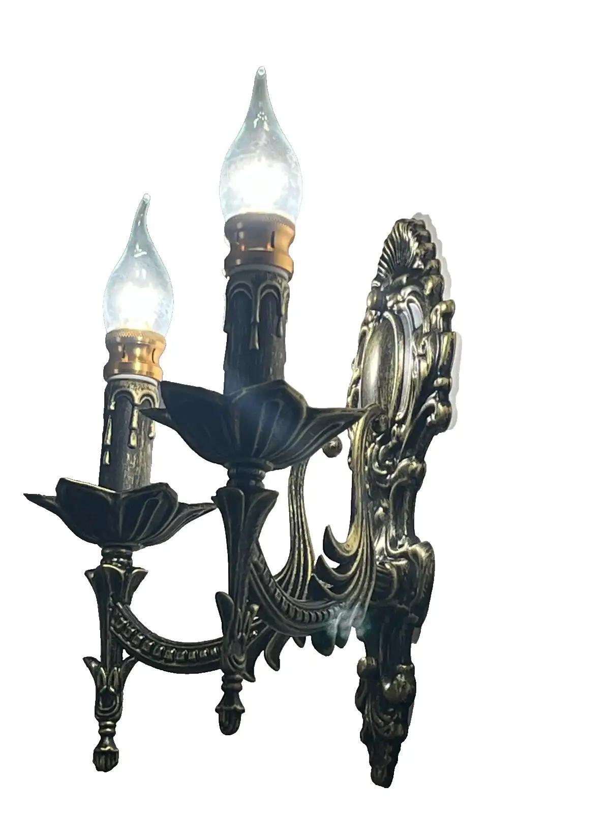 Antique Style Brass Colour Candle Wall Light