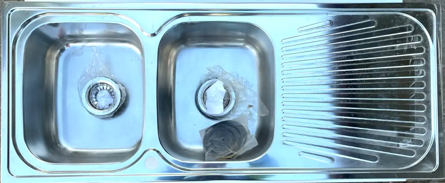 Clark double basin drop in/top mount kitchen stainless steel sink 1180x480