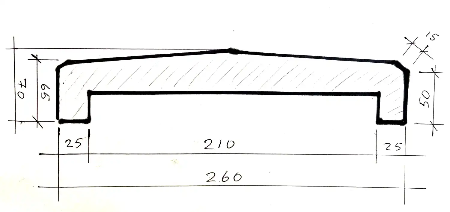 External Wall Capping Moulding Polystyrene with 3mm Render Look Coating 2m piece