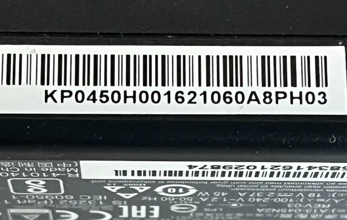 Genuine Acer  AC Adaptor 45W 19V 2.37A  A13-045N2A   1mm/3mm tip   KP.0450H.001
