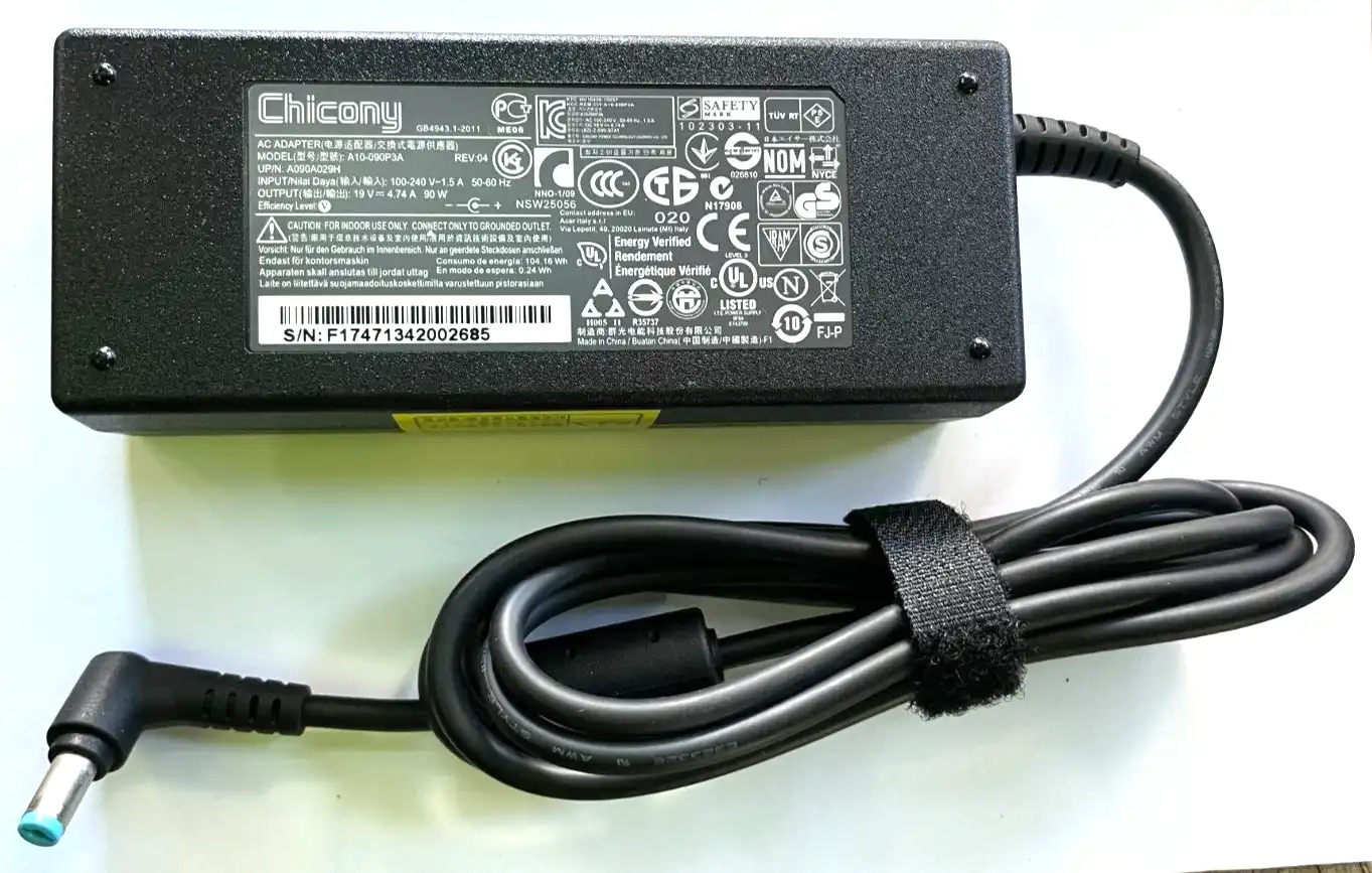 Genuine Acer AC Adaptor 90W 19V 4.74A Chicony A10-090P3A 1.7mm/5.5mm tip