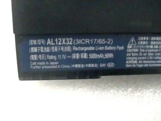 Genuine Acer battery AL12X32 (3ICR17/65-2)  KT.00603.005