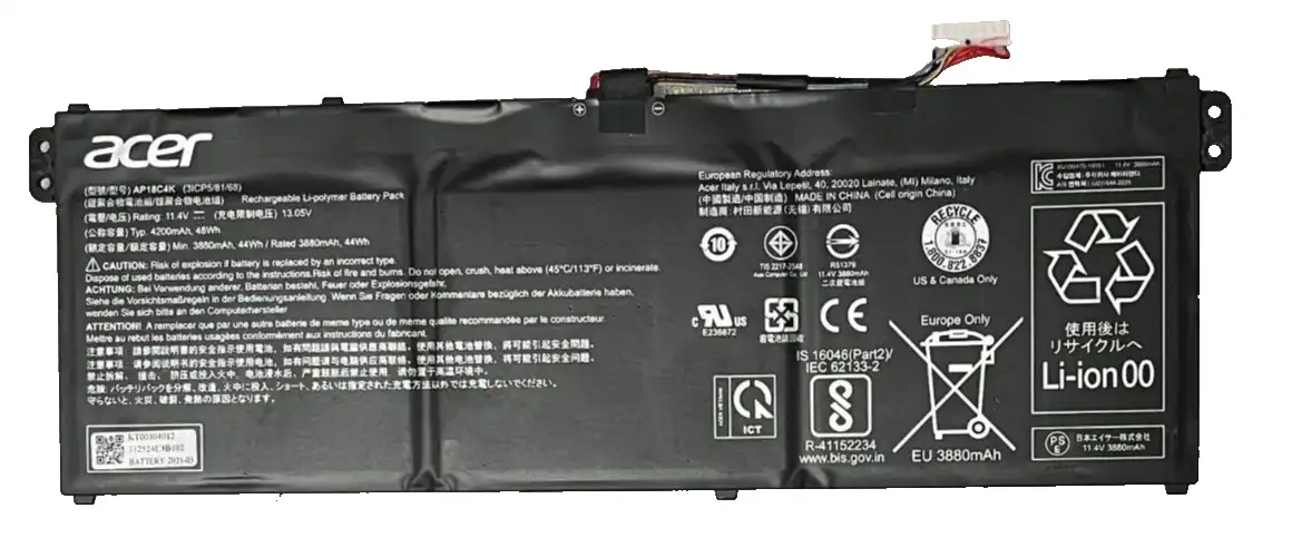Genuine Acer battery AP18C4K  (3ICP5/81/68)  KT.00304.012 for Acer Spin SP314-54