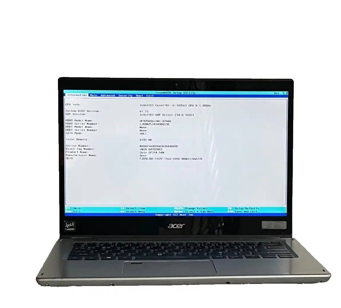 Lot of 2 x Acer Spin SP314-54N Intel i5-1035G1 8Gb RAM 256Gb SSD 13.5" Touch