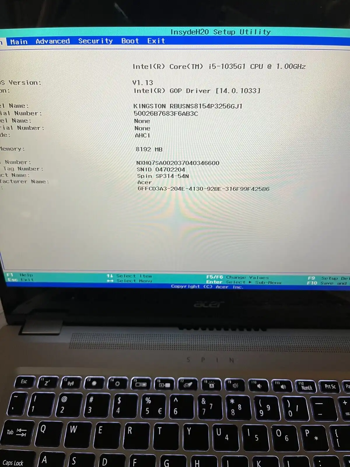 Lot of 2 x Acer Spin SP314-54N Intel i5-1035G1 8Gb RAM 256Gb SSD 13.5" Touch