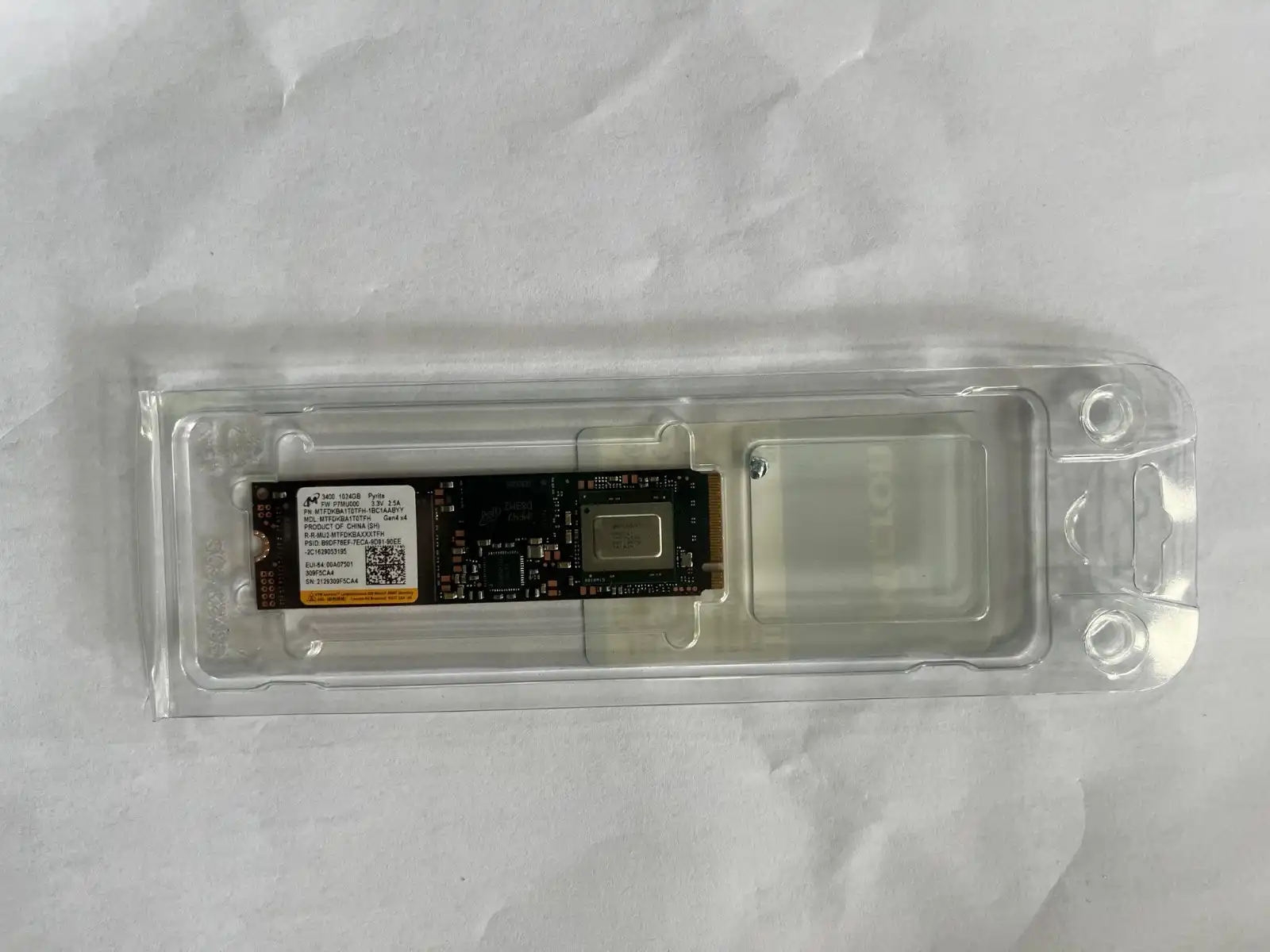 Micron 1TB 3400 Gen4x4 M.2 NVMe PCIe SSD 6600MB/s MTFDKBA1T0TFH-1BC1AABYY